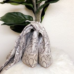 Faux Snake Skin Thigh High Boots